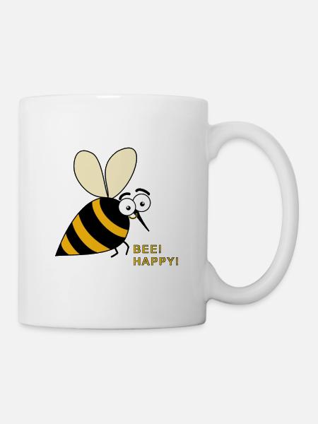 Bee happy! bee - Mug - white