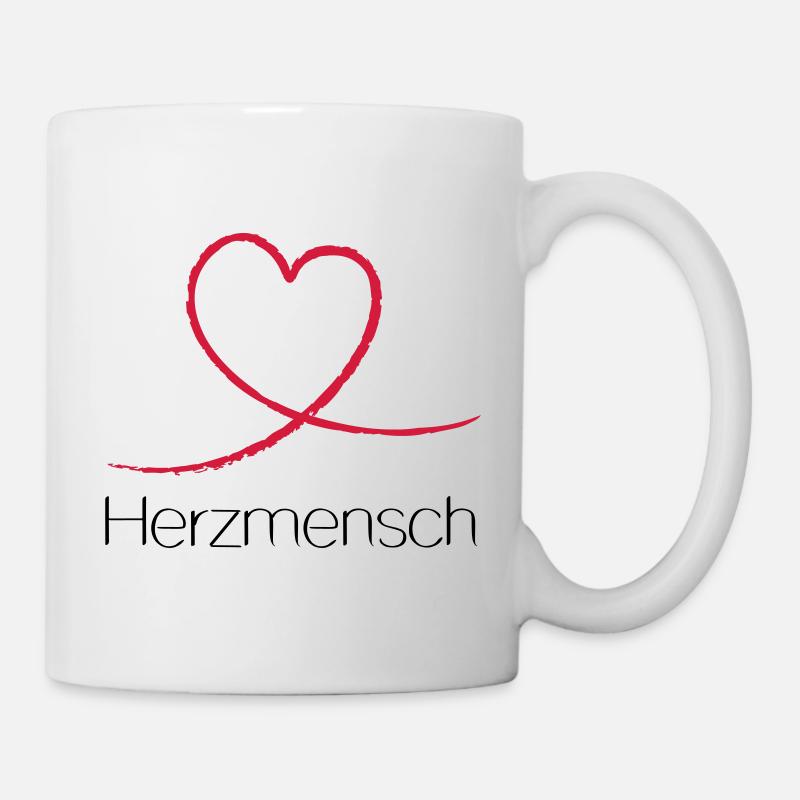 Herzmensch - Tasse - Weiß
