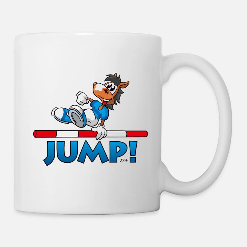 JUMP! Ein echtes Sportpferd und Springpferd! - Tasse - Weiß