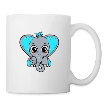 Baby Elefant blau Junge - Tasse - Weiß - Rechts