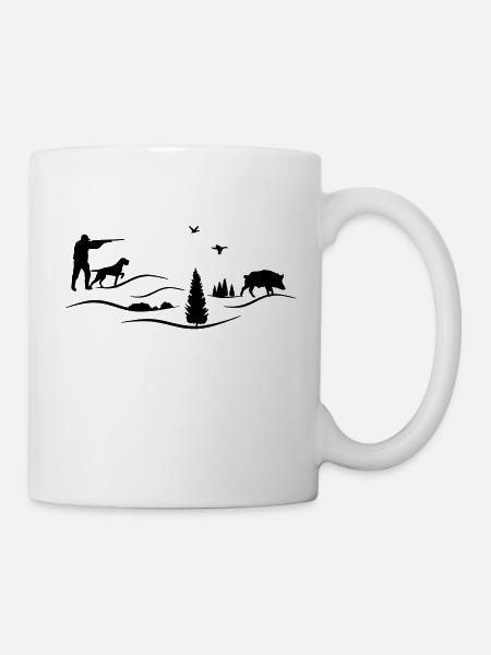 Hunter German Wirehaired Pointer - Mug blanc - blanc