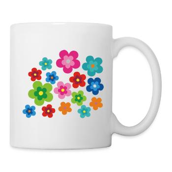 Hippie Blumen Flower Power Geschenk 70er Love - Tasse - Weiß - Rechts