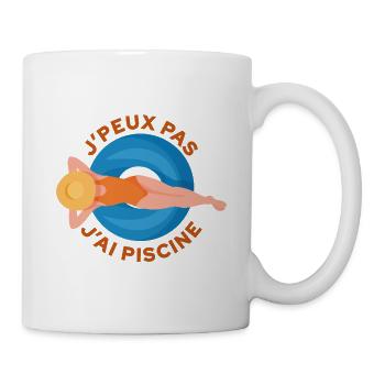 J'peux pas j'ai piscine - Mug blanc - blanc - Droite