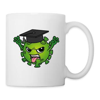 Graduation Mascot Corona Virus Doctor's Hat Motto - Mug - white - Right