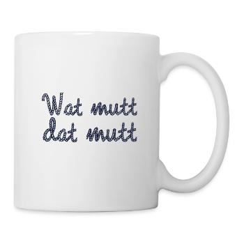 Mundschutz Gesichtsmaske Maske plattdeutsch platt - Tasse - Weiß - Rechts