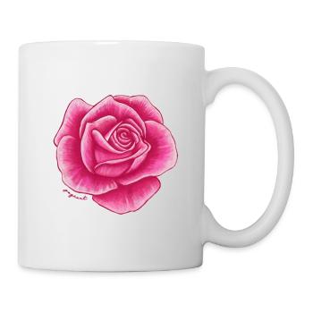 Rose pink rot - Tasse - Weiß - Rechts