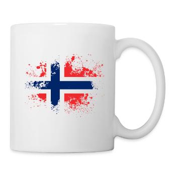Norway Norway flag patch gift idea - Mug - white - Right