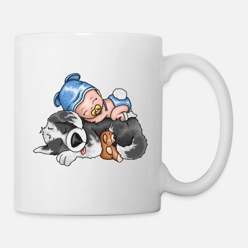 Chien avec bébé mignon et mignon - Mug blanc - blanc