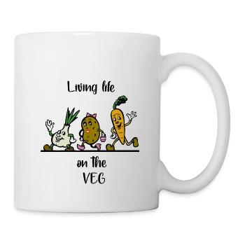 Living life on the veg vegetarian vegan - Mug - white - Right