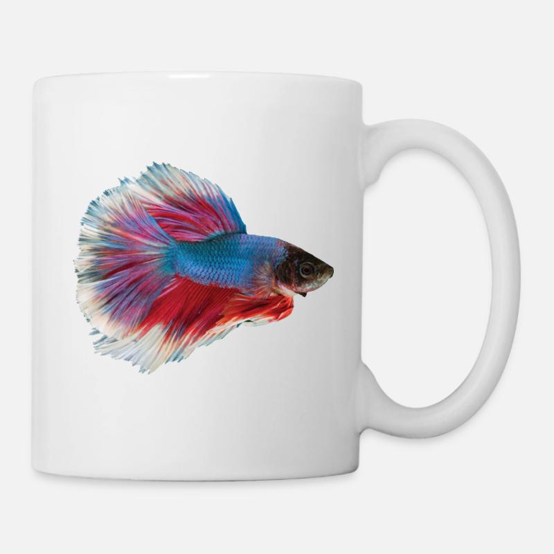 Masque facial d'aquarium de combat de poissons - Mug blanc - blanc