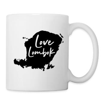 Love Lombok - Lombok Silhouette Karte Indonesien - Tasse - Weiß - Rechts