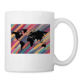 World map colorful background abstract - Mug - white - Right