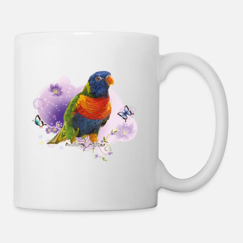 Regenbogen lori - Tasse - Weiß