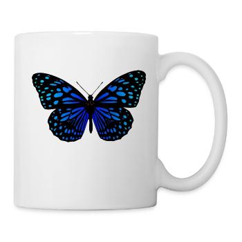 Schmetterling blau / butterfly blue - Tasse - Weiß - Rechts