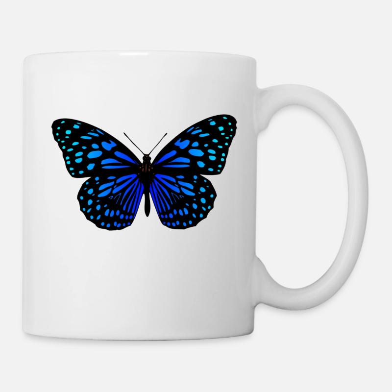 Schmetterling blau / butterfly blue - Tasse - Weiß