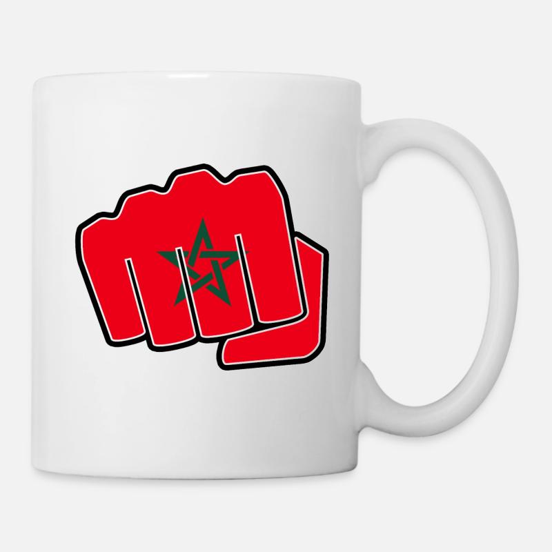 Marokko Fahne Flagge Faust Geschenkidee - Tasse - Weiß