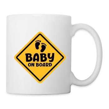 Slogan Baby an Bord - Baby an Bord Schwanger sein - Tasse - Weiß - Rechts