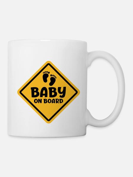 Slogan bébé à bord - bébé à bord Être enceinte - Mug blanc - blanc