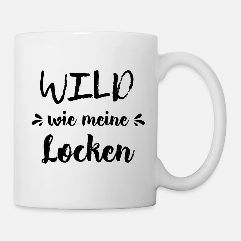 Wilde Locken Lockenkopf Geschenk lockige Haare - Tasse - Weiß