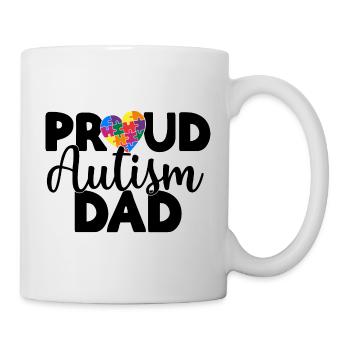Papa autiste fier - Mug blanc - blanc - Droite