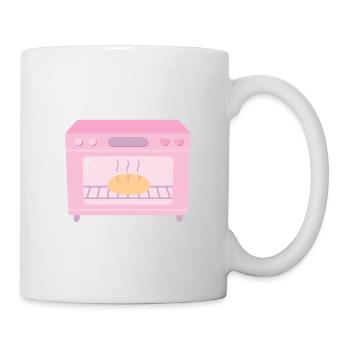 Petit pain mignon dans le four rose - Mug blanc - blanc - Droite