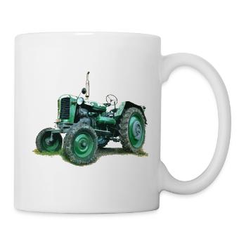 Vintage Green Tractor, Farmer T-Shirts, Clothes - Mug - white - Right