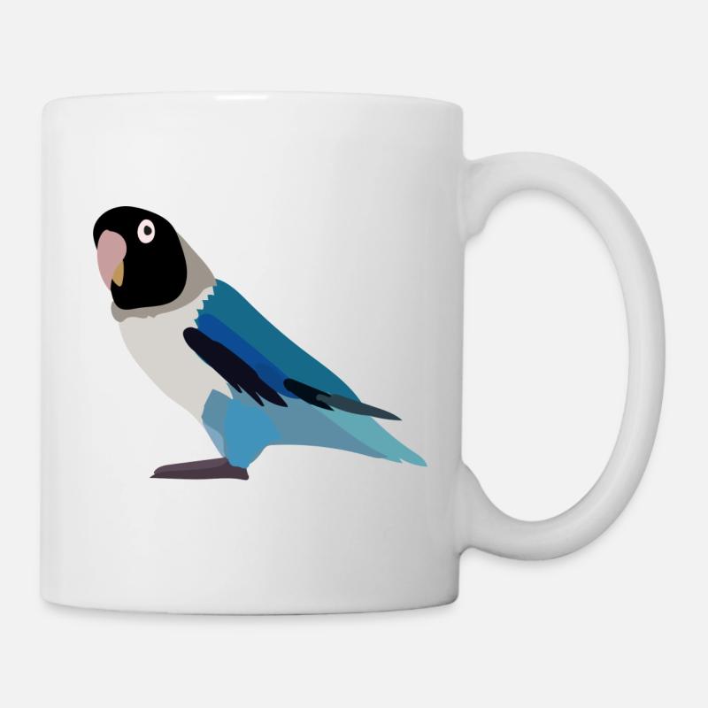 Papagei schwarz blau - Tasse - Weiß