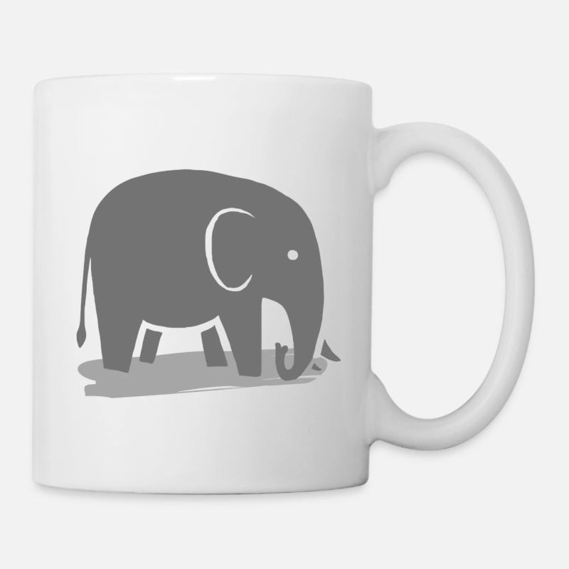 l'éléphant - Mug blanc - blanc