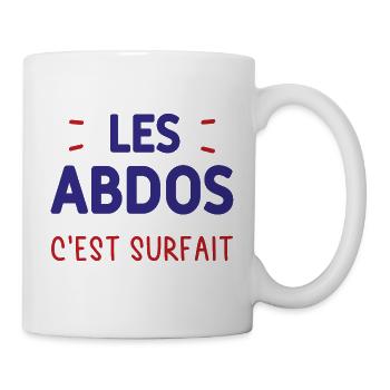 les abdos c'est surfait - Mug blanc - blanc - Droite