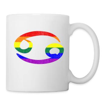 Signe lgbt de zodiaque de drapeau de fierté gaie - Mug blanc - blanc - Droite