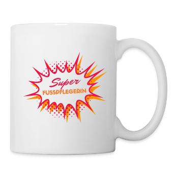 SUPER FUSSPFLEGERIN Motiv Spruch Fußpflege lustig - Tasse - Weiß - Rechts