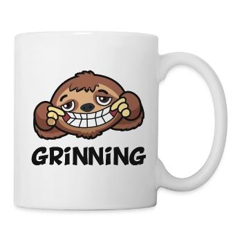 Grinsende lustige Grafik - Tasse - Weiß - Rechts