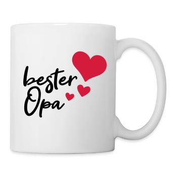 bester Opa mit Herz - Tasse - Weiß - Rechts