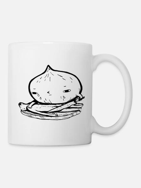 Zwiebel schneidet Mensch Lustiges Sarkasmus Design - Tasse - Weiß
