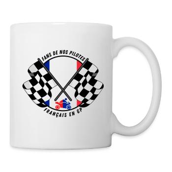 Fans de nos pilotes français en GP - Mug blanc - blanc - Droite