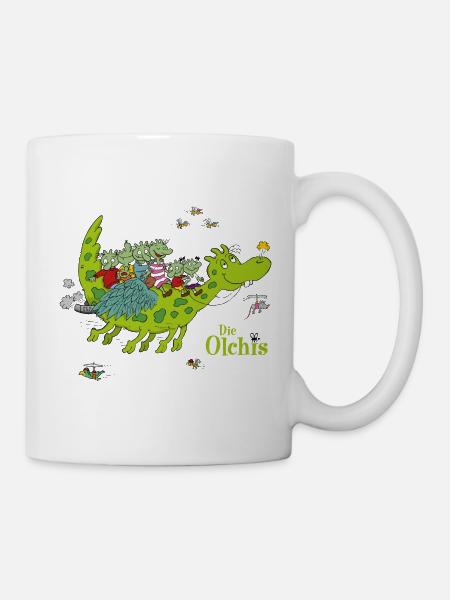 Die Olchis Classic Zusammen Auf Feuerstuhl - Tasse - Weiß