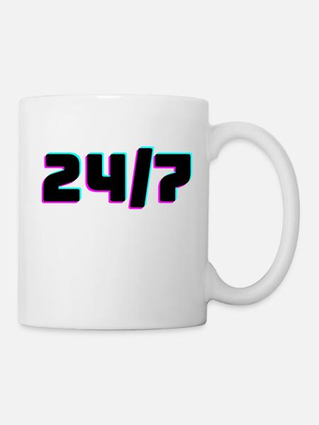 24/7 - Tasse - Weiß