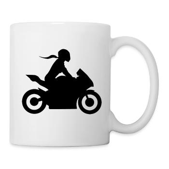Motocycliste Supersportler Femme Moto Moto - Mug blanc - blanc - Droite
