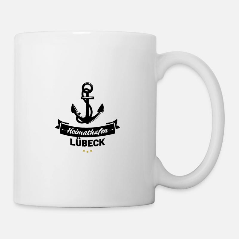 Heimathafen Lübeck - Tasse - Weiß