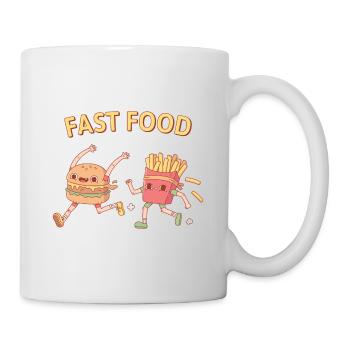 Funny Fast Food Running Burger and Fries - Mug - white - Right