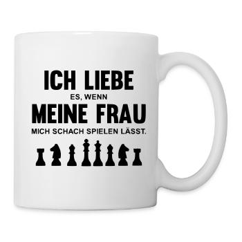 Ich liebe es wenn Frau mich Schach spielen lässt - Tasse - Weiß - Rechts