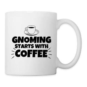 Gnomen lustiger Spruch Kaffee - Tasse - Weiß - Rechts