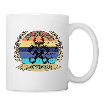 Vintage Car Lovers Skull - Tasse - Weiß - Rechts