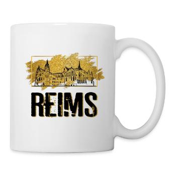 Reims France City Skyline Home Love Gold - Mug - white - Right