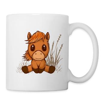 Pferd süß Mädchen Pferde reiten Geschenk niedlich - Tasse - Weiß - Rechts