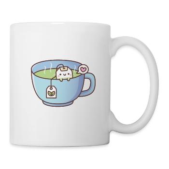 Joli sachet de thé dans un griffonnage de tasse de thé - Mug blanc - blanc - Droite