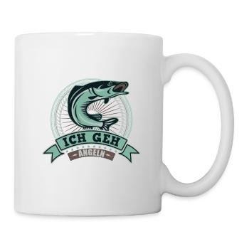 Fischen angeln Angler Angel Hobby - Tasse - Weiß - Rechts