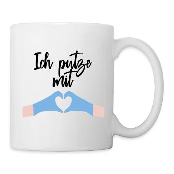 Ich putze mit Herz Liebe - Tasse - Weiß - Rechts
