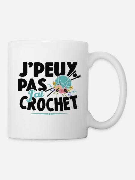 Je Peux Pas J'ai Crochet Cadeau Couture - Mug blanc - blanc