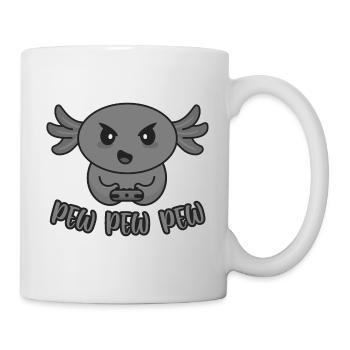 Axolotl gamer gamble gaming pew pew pew - Mug - white - Right